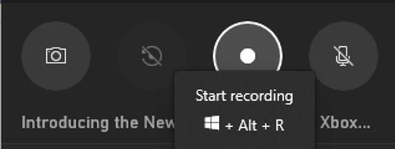 Xbox Game Bar start recording shortcut